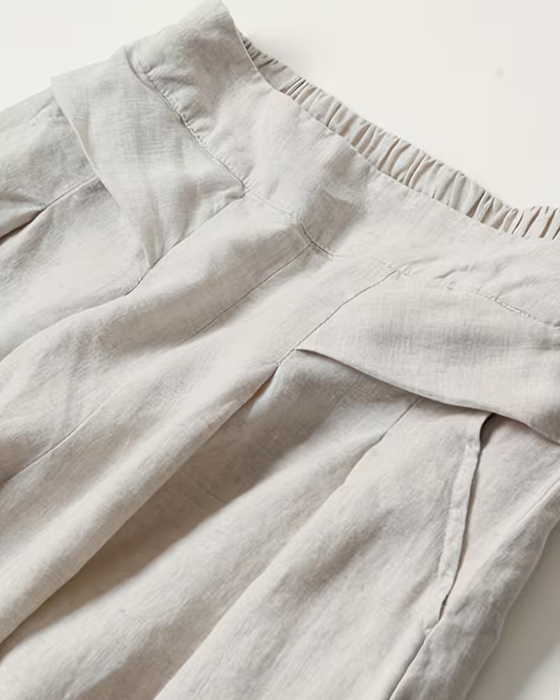 ARIADNA™ | PANTALONES DE LINO PIERNA ANCHA