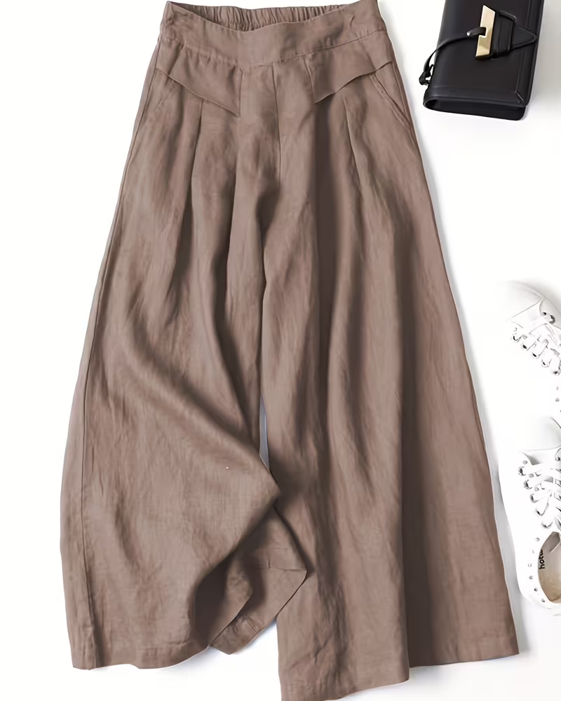 ARIADNA™ | PANTALONES DE LINO PIERNA ANCHA