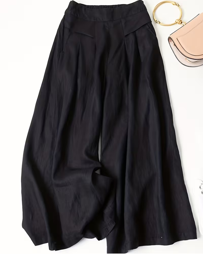 ARIADNA™ | PANTALONES DE LINO PIERNA ANCHA