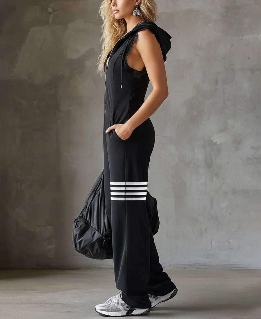 CITLALI™ | JUMPSUIT DEPORTIVO RETRO CON CAPUCHA