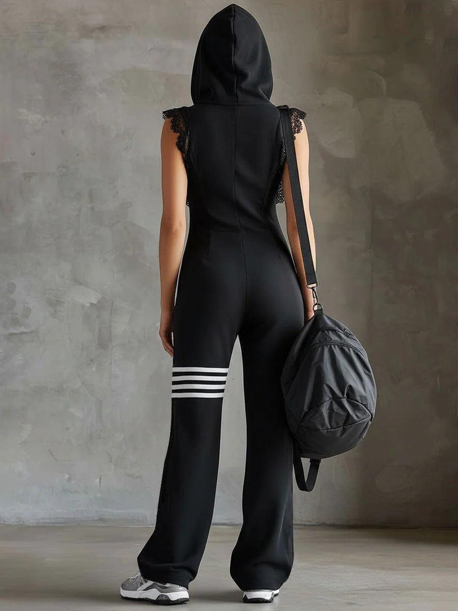 CITLALI™ | JUMPSUIT DEPORTIVO RETRO CON CAPUCHA