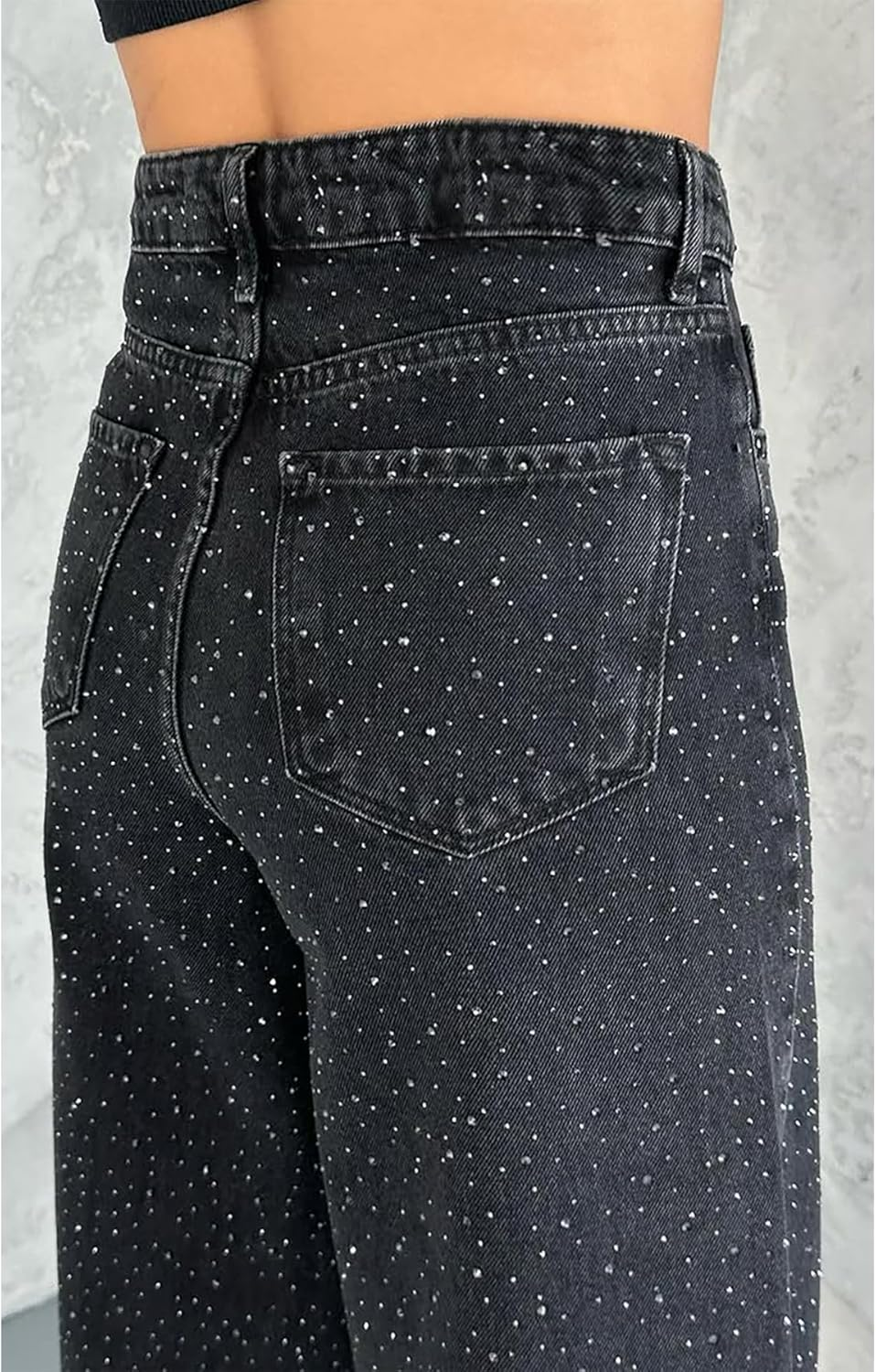AURORA™ | VAQUEROS DE PIERNA RECTA CON STRASS