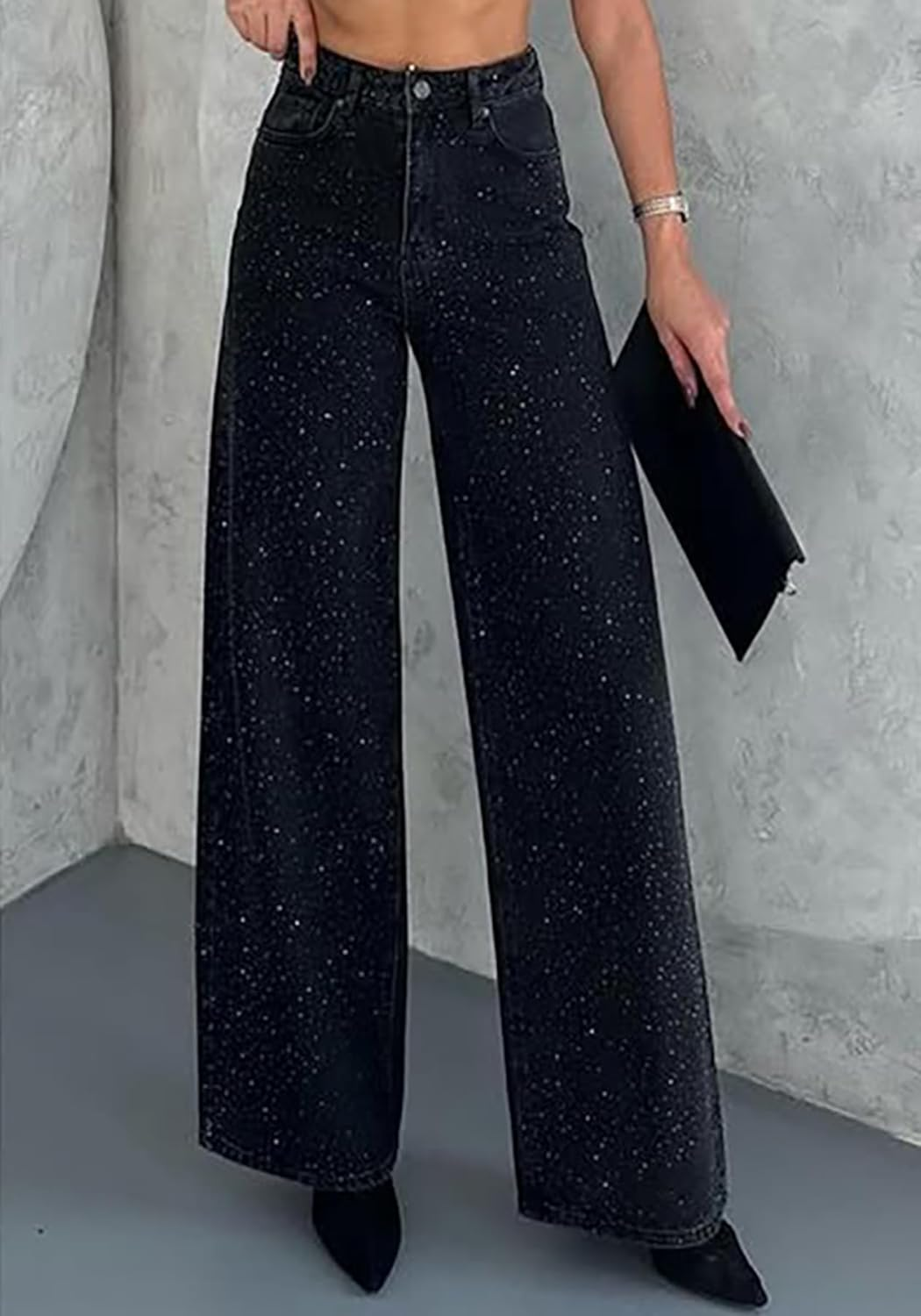 AURORA™ | VAQUEROS DE PIERNA RECTA CON STRASS
