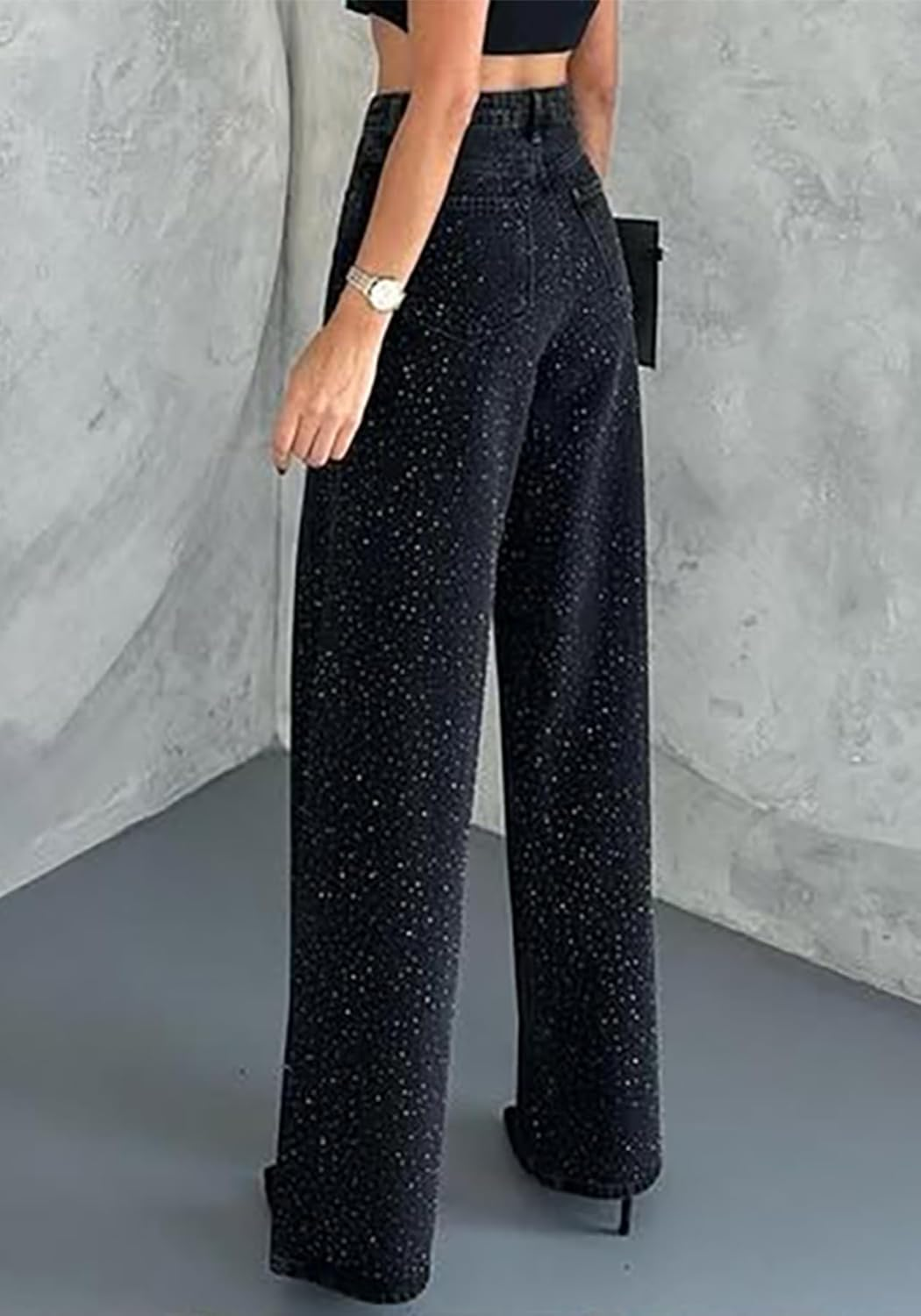 AURORA™ | VAQUEROS DE PIERNA RECTA CON STRASS