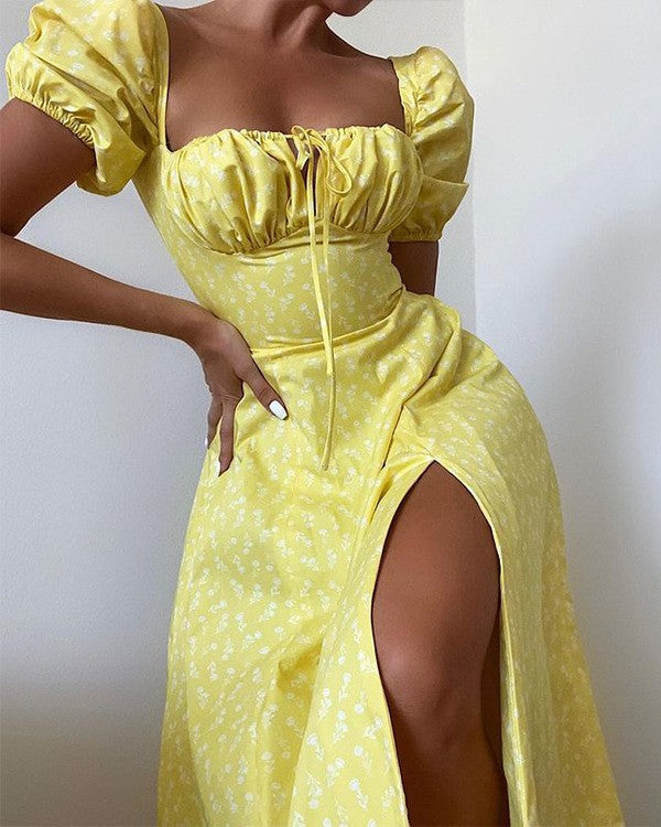 VERÓNICA™ | VESTIDO MANGAS ABULLONADAS