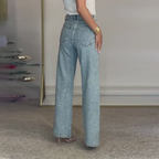 AURORA™ | VAQUEROS DE PIERNA RECTA CON STRASS