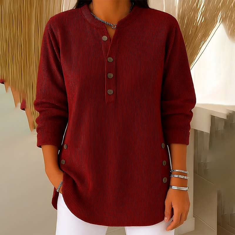 HENLEY™ | BLUSA DE PANA ABOTONADA